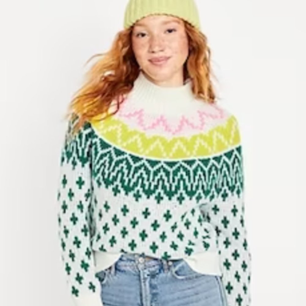 Old Navy Mock Neck Cropped Sweater For Women New With Tags